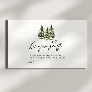 Carte D'accompagnement Hiver Snowy Pine Tree Baby shower Déchets Raffin