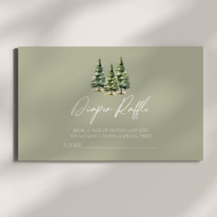 Carte D'accompagnement Hiver Snowy Pine Tree Baby shower Déchets Raffin