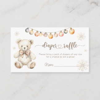 Carte D'accompagnement hivernal bearly attente Baby shower diaper tombole
