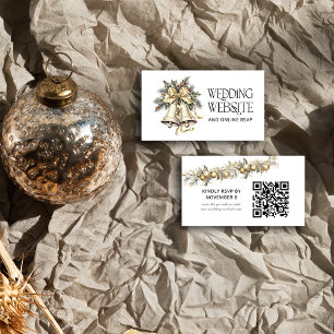 Carte D'accompagnement Holly Bells Site Mariage de Noël en ligne RSVP