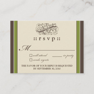 Carte D'accompagnement ::holly :: Simply Elegant 3,5 po x 2,5 po RSVP Car