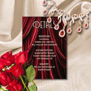 Carte D'accompagnement Hollywood Movie Red Carpet Détails du Mariage