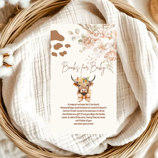 Carte D'accompagnement Holy Cow Greenery Highland Cow Livres pour bébé (Créateur téléchargé)