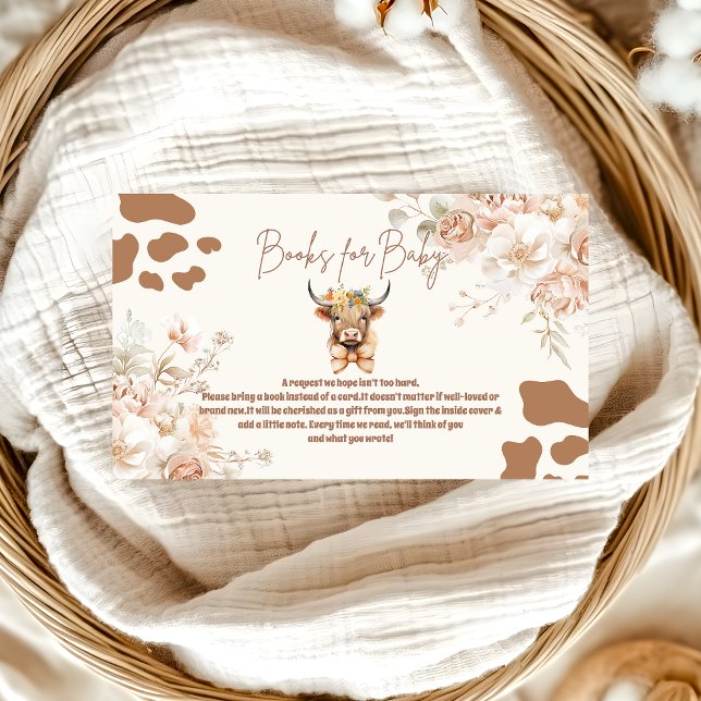 Carte D'accompagnement Holy Cow Greenery Highland Cow Livres pour bébé (Créateur téléchargé)