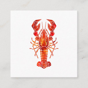 Carte D'accompagnement Homard polygonal rouge