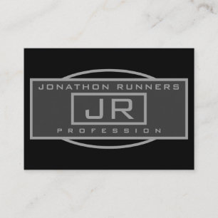 Carte D'accompagnement Hommes Sportif Géométrique gris foncé et noir