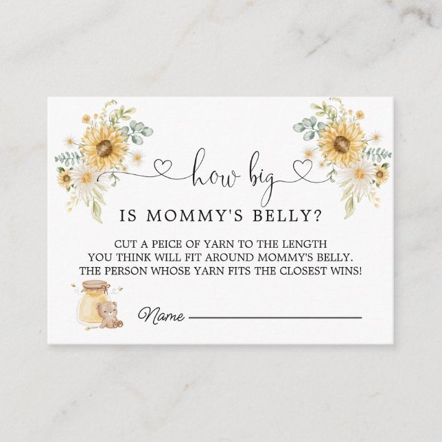 Carte D'accompagnement Honey Bear How Big Is Maman's Belly Enclôture Card (Devant)