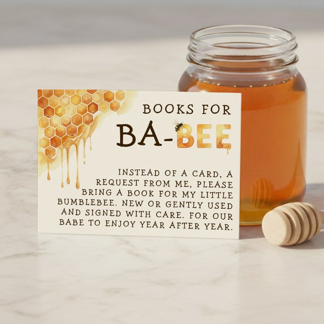 Carte D'accompagnement Honey Bee Honeycomb Baby Shower Book Request (Honey Bee Honeycomb Baby Shower Book Request Enclosure Card
)