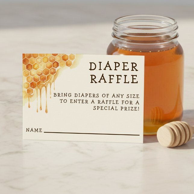 Carte D'accompagnement Honey Bee Honeycomb Baby Shower Diaper Raffle (Honey Bee Honeycomb Baby Shower Diaper Raffle Enclosure Card
)
