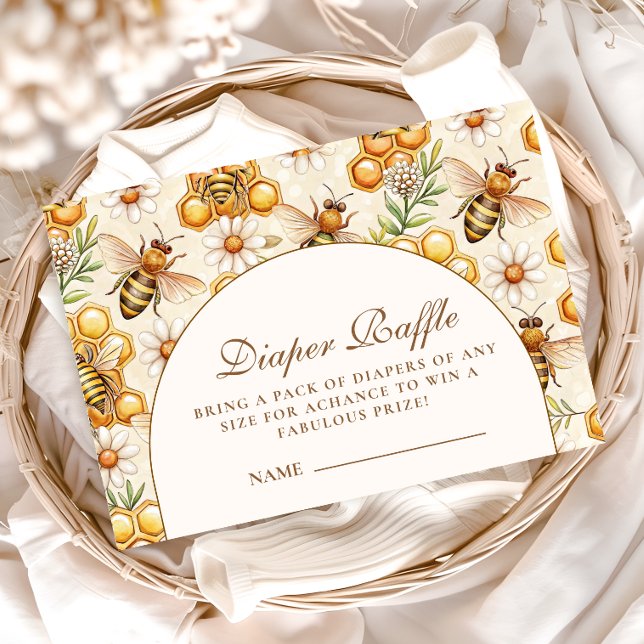 Carte D'accompagnement Honey Bee Theme Diapper Raffle (Créateur téléchargé)