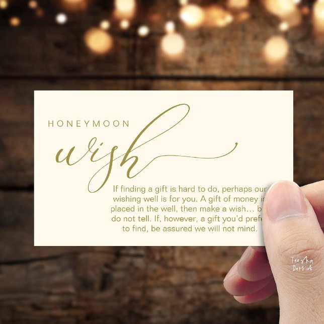 Carte D'accompagnement Honeymoon Wish Wishing Well, Fund, A Note On Gifts (Honeymoon Fund Wishing Well, Wish, A Note On Gifts Enclosure Card in Yellow Gold)