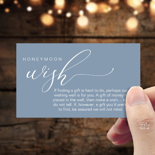 Carte D'accompagnement Honeymoon Wish Wishing Well, Fund, A Note On Gifts (Honeymoon Fund Wishing Well, Wish, A Note On Gifts Enclosure Card in Dusty Blue)