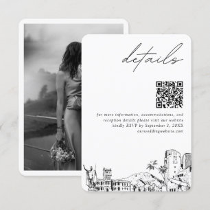 Carte D'accompagnement Honolulu Mariage moderne Détails QR Code