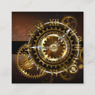Carte D'accompagnement Horloge Steampunk avec engrenages antiques