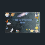 Carte D'accompagnement Hors de ce monde l'anniversaire de enfant d'aventu<br><div class="desc">De ce monde l'aventure des enfants objet. Coloré et super mignon. Nom,  adresse modifiable.</div>