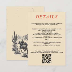 Carte D'accompagnement Horseback Canyon Couple QR Code et détails