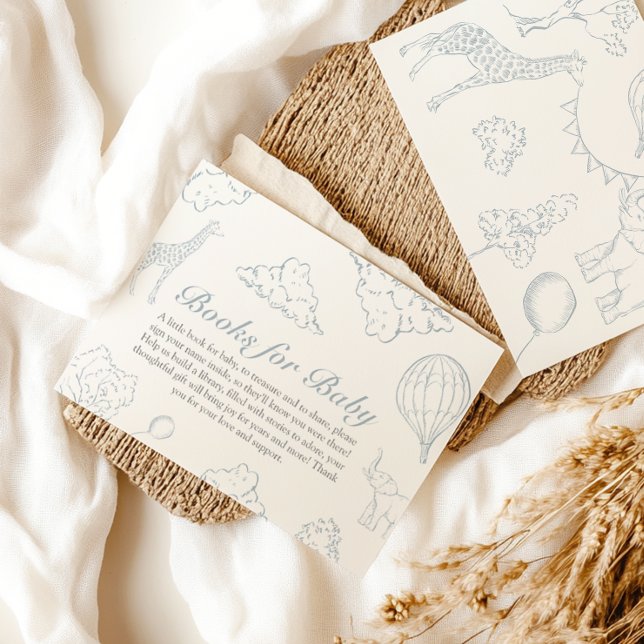 Carte D'accompagnement Hot air ballon toile baby shower Livres pour bébé (Créateur téléchargé)