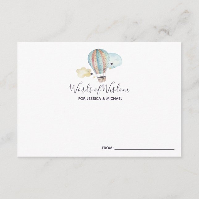 Carte D'accompagnement Hot Air Balloon Party en conseil Baby shower (Devant)