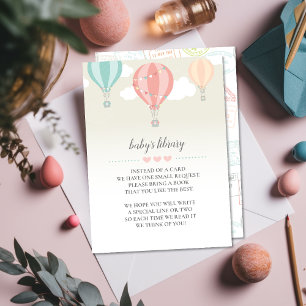 Carte D'accompagnement Hot Air Balloon Up & Away Baby's Library Card