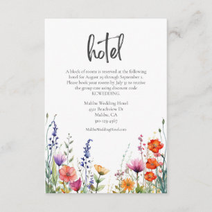 Carte D'accompagnement Hôtel de mariage aux fleurs sauvages aquarelles co