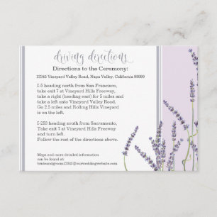 Carte D'accompagnement Hôtel Directions de conduite Fleur de lavande fran