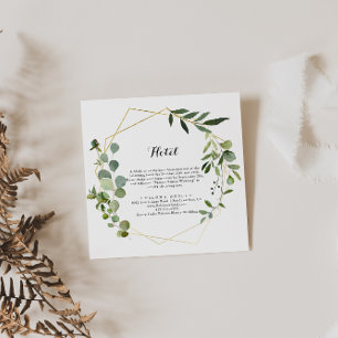 Carte D'accompagnement Hôtel Géométrique Gold Tropical Green Calligraphy