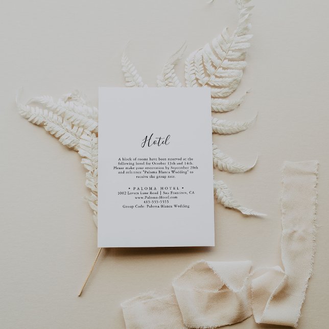 Carte D'accompagnement Hôtel minimaliste simple (Créateur téléchargé)