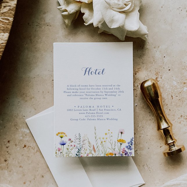 Carte D'accompagnement Hôtel moderne Multicolor Fleur sauvage (Créateur téléchargé)