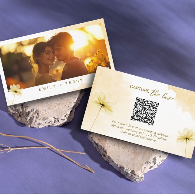 Carte D'accompagnement Hour d'or Grace Photo QR Code Wedding RSVP (Créateur téléchargé)