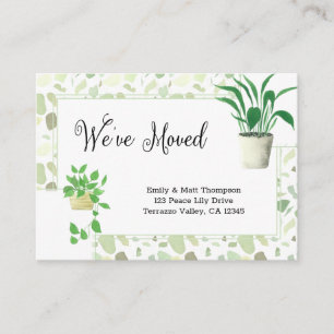 Carte D'accompagnement Houseplants et Terrazo vert Nous avons déménagé