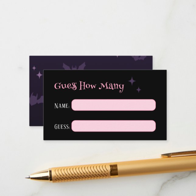 Carte D'accompagnement How Many Cute Spooky Halloween Baby Shower Game (Devant/Arrière en situation)