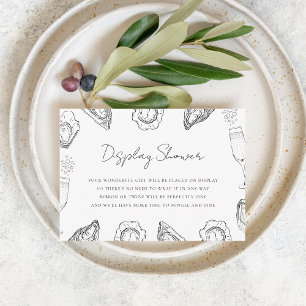 Carte D'accompagnement Huîtres Tirées À La Main Afficher Fête des mariées