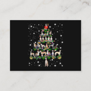 Carte D'accompagnement humoriste whippet décoration d'ornement d'arbre de