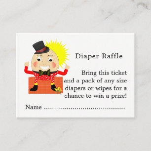 Carte D'accompagnement Humpty Dumpty Nursery Rhyme Baby Diaper Raffle