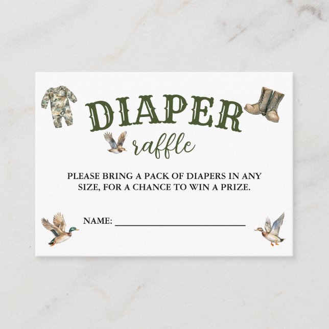 Carte D'accompagnement Hunting Boy Baby Shower Diaper Raffle (Devant)