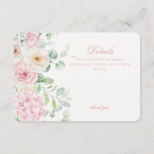 Carte D'accompagnement Hydrangea Florale Rose Détails Botaniques Fleurs