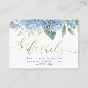 Carte D'accompagnement Hydrangea watercolor flowers Site Mariage