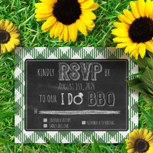 Carte D'accompagnement I Do BBQ Outdoor Summer/Spring Green Wedding RSVP
