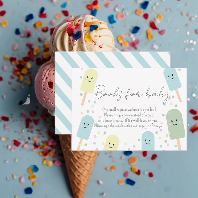 Carte D'accompagnement Ice Cream Scoop Confetti Livres Pour Baby shower (Créateur téléchargé)