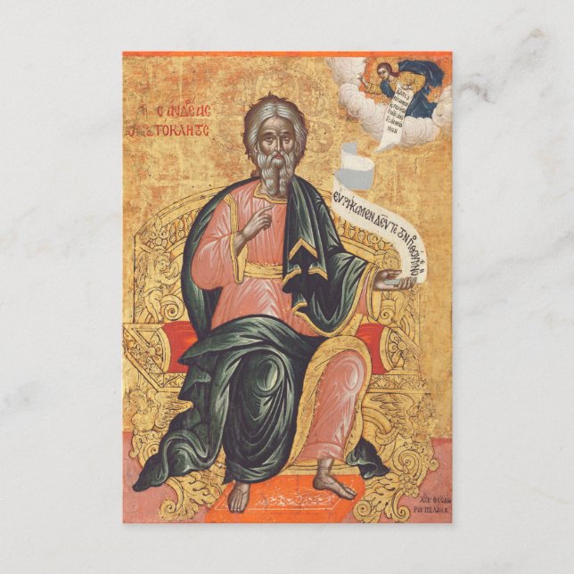 Carte D'accompagnement Icône orthodoxe de saint André l'apôtre (Devant)