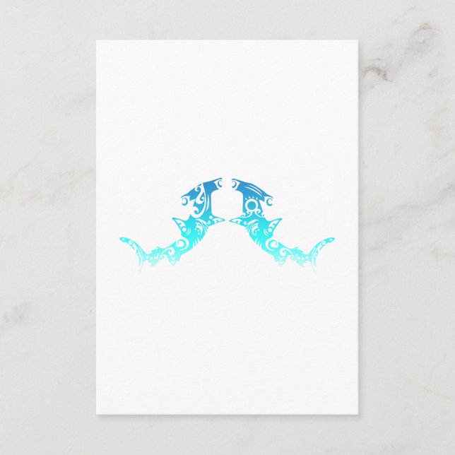 Carte D'accompagnement Idée Cadeau Couple Requin Marteau Tribal Maori (Devant)