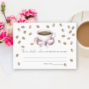 Carte D'accompagnement Idées de café pour enterrement de vie de jeune fil