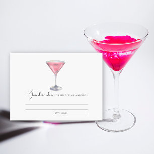 Carte D'accompagnement Idées de cocktail Cosmo pour enterrement de vie de