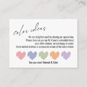 Carte D'accompagnement Idées de couleur Mariage Palette de couleurs Sugge