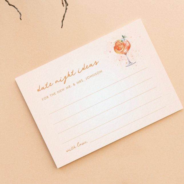 Carte D'accompagnement Idées de soirée de premier Spritz pour une soirée  (Créateur téléchargé)