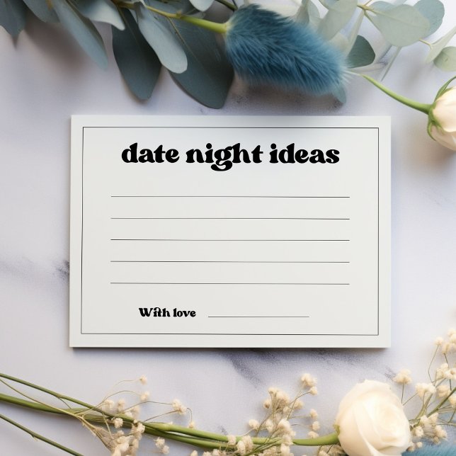 Carte D'accompagnement Idées de soirée en amoureux rétro chic noir et bla (Créateur téléchargé)