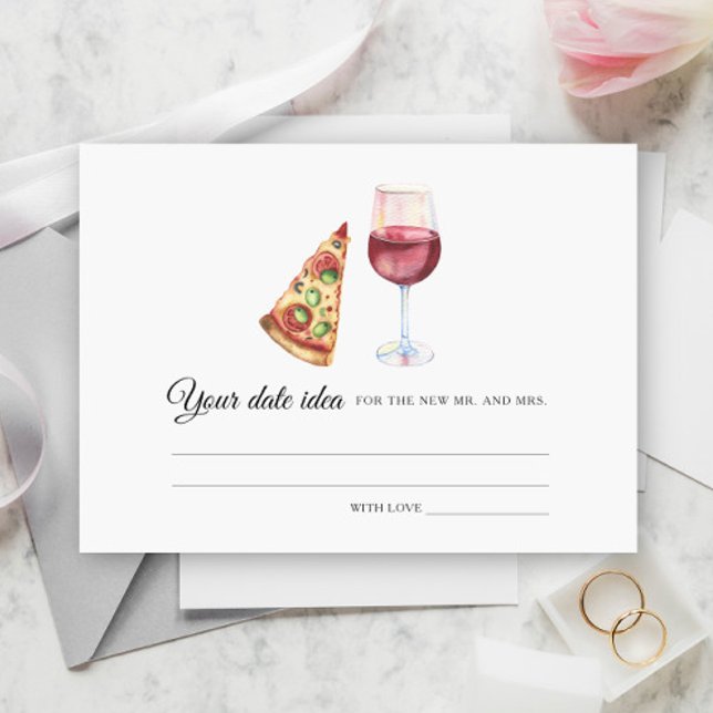 Carte D'accompagnement Idées de soirée pizza et vin pour enterrement de v (Créateur téléchargé)