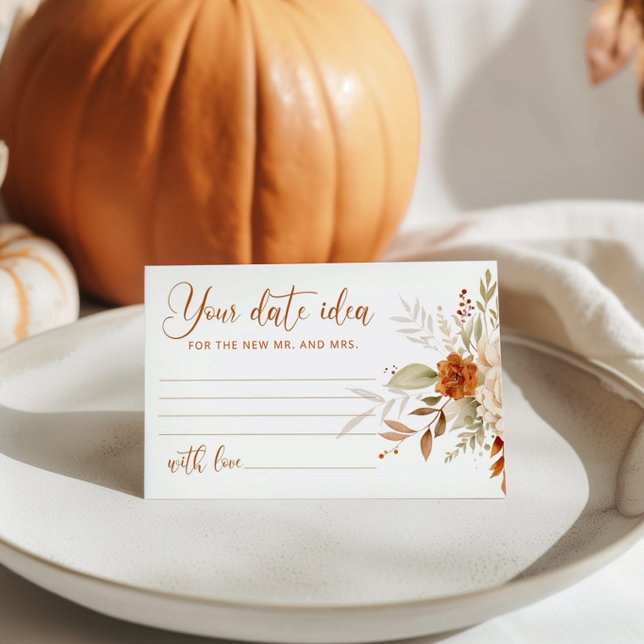 Carte D'accompagnement Idées élégantes de soirée de date d'automne. Pot d (Créateur téléchargé)