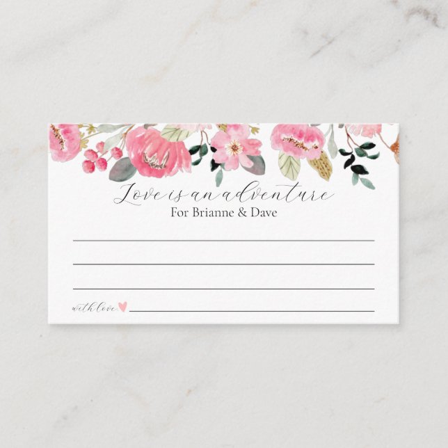 Carte D'accompagnement Idées Lune de miel de Jardin Floral Rose (Devant)