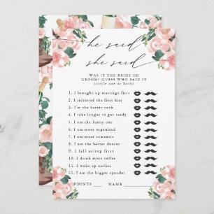 Carte D'accompagnement Il A Dit, Elle A Dit Boots & Bubly Partie Jeu